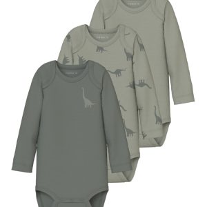Name It Body 3-pak LS Dino Agave Green