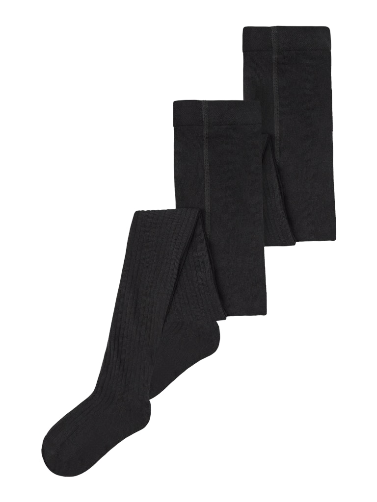 Name It Strømpebukser Kids 2-pak Rib Black