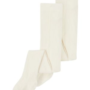 Name It Strømpebukser Kids 2-pak Rib White Alyssum