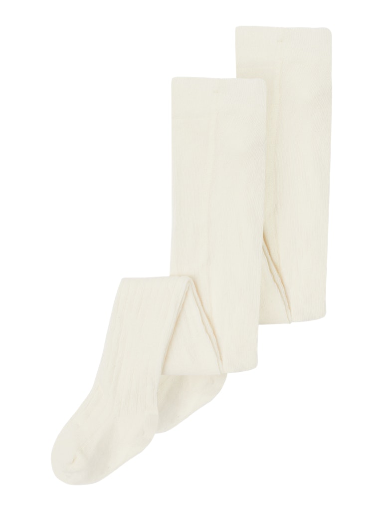Name It Strømpebukser Kids 2-pak Rib White Alyssum