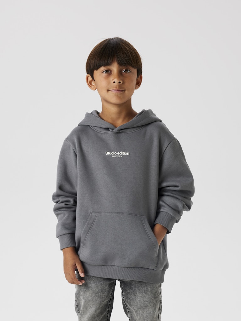 Name It Hættetrøje Hoodie Kids LS Brody lava Smoke - Billede 3