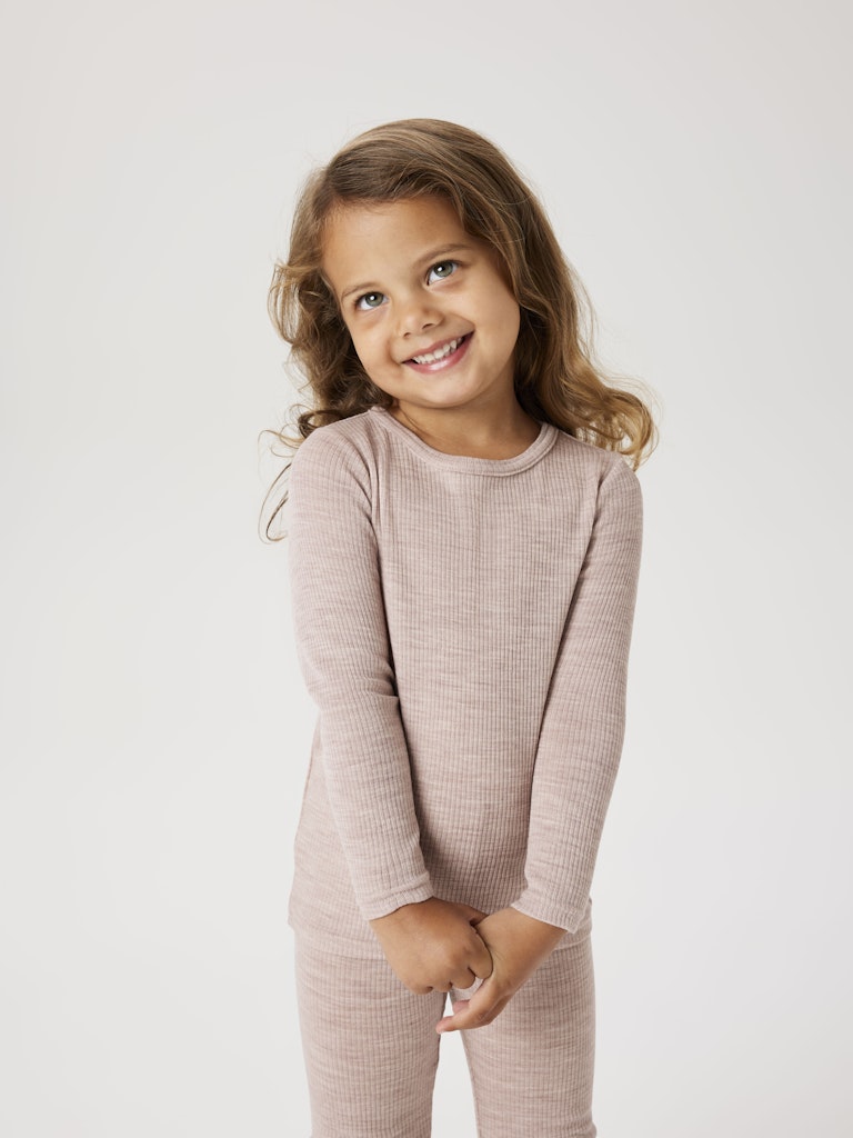 Name It Uld Bluse Mini LS Wax Rib Shadow Gray - Billede 5