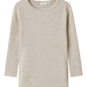 Name It Uld Bluse Mini LS Wax Rib Nacreous Cloud