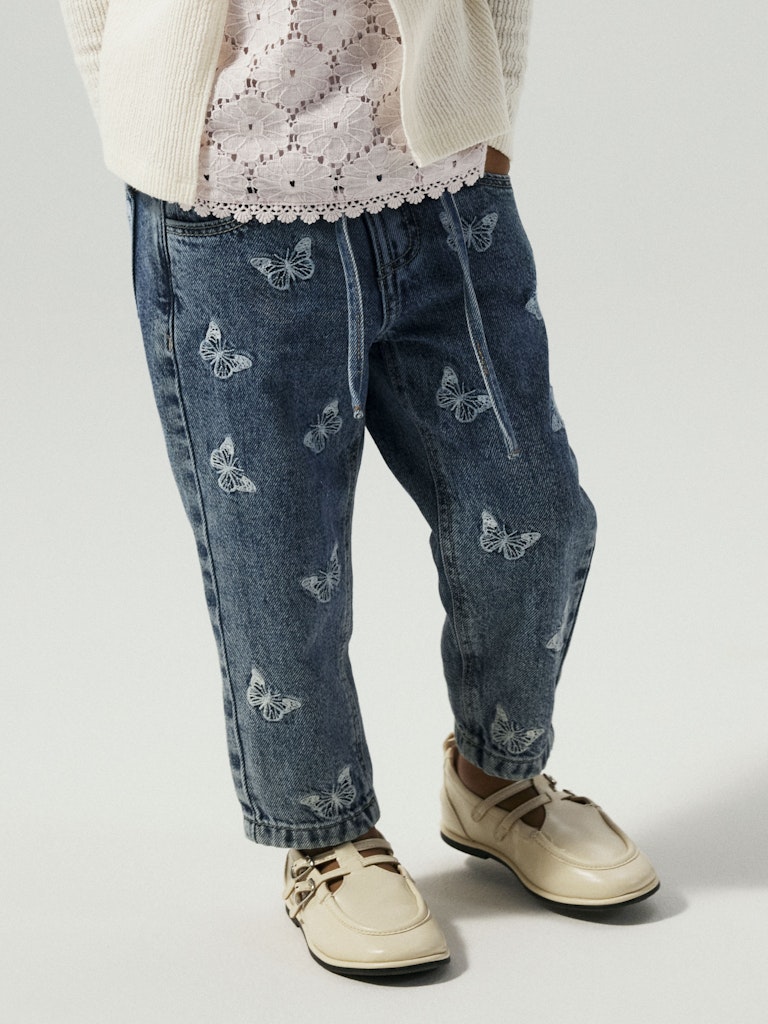 Name It Jeans Bella Mom Shaped Butterfly Medium Blue Denim - Billede 5