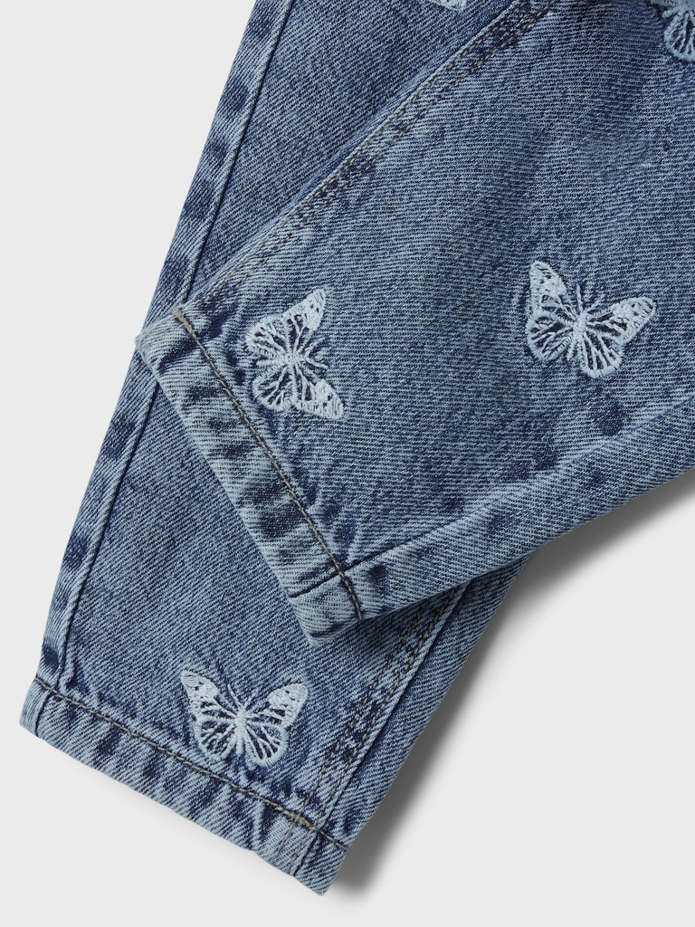 Name It Jeans Bella Mom Shaped Butterfly Medium Blue Denim - Billede 4