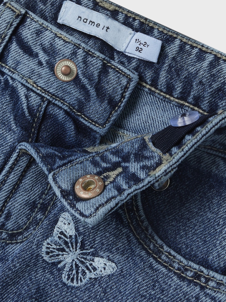 Name It Jeans Bella Mom Shaped Butterfly Medium Blue Denim - Billede 3