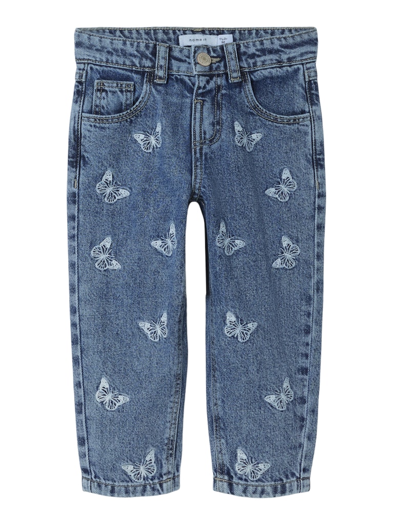Name It Jeans Bella Mom Shaped Butterfly Medium Blue Denim