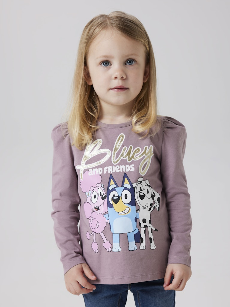 Name It Bluse LS Mini Aria Bluey Toadstool - Billede 4
