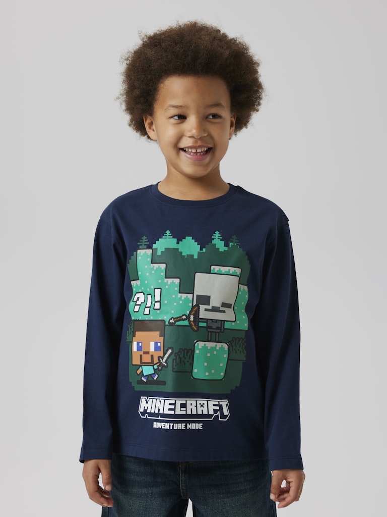Name It T-shirt LS Kids Minecraft Navy Blazer - Billede 4