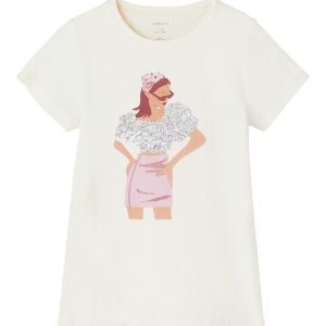 Name It Bluse T-shirt Hilouise White Alyssum