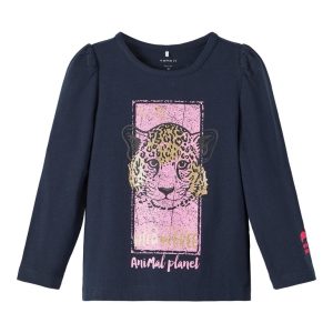 Name It Bluse T-shirt LS Jessica Animalplanet Dark Sapphire