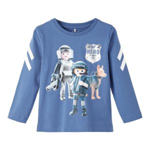 Name It Bluse T-shirt LS Dohn Playmobil Bijou Blue
