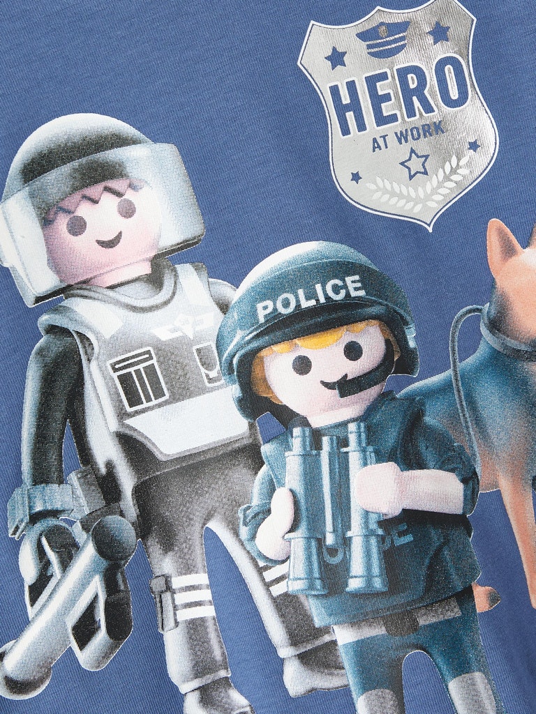 Name It Bluse T-shirt LS Dohn Playmobil Bijou Blue - Billede 3