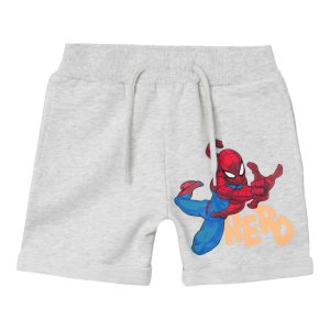 Name It Shorts Aubin Spiderman Sweat Light Grey Melange
