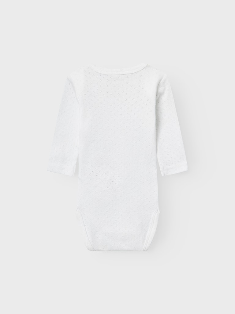 Name It Body LS 2-pak Needledrop Bright White - Billede 3