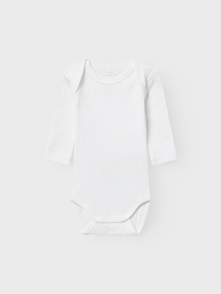 Name It Body LS 2-pak Needledrop Bright White - Billede 2