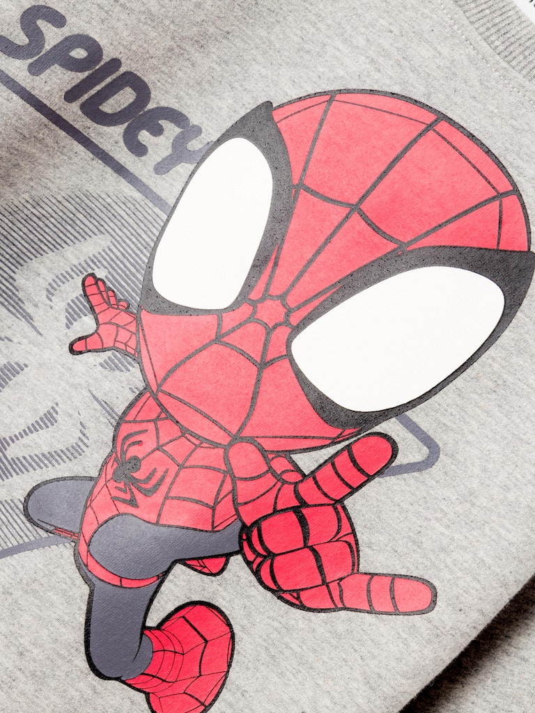 Name It Sweatshirt LS Detled Spidey Grey Melange - Billede 2