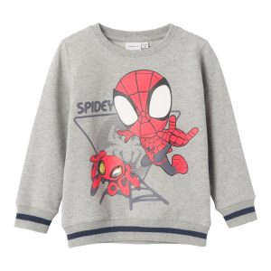 Name It Sweatshirt LS Detled Spidey Grey Melange