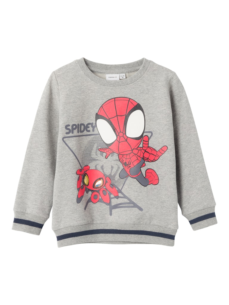 Name It Sweatshirt LS Detled Spidey Grey Melange