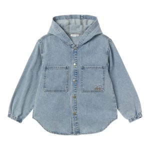 Name It Skjorte LS Denim Bo Hood Light Blue Denim