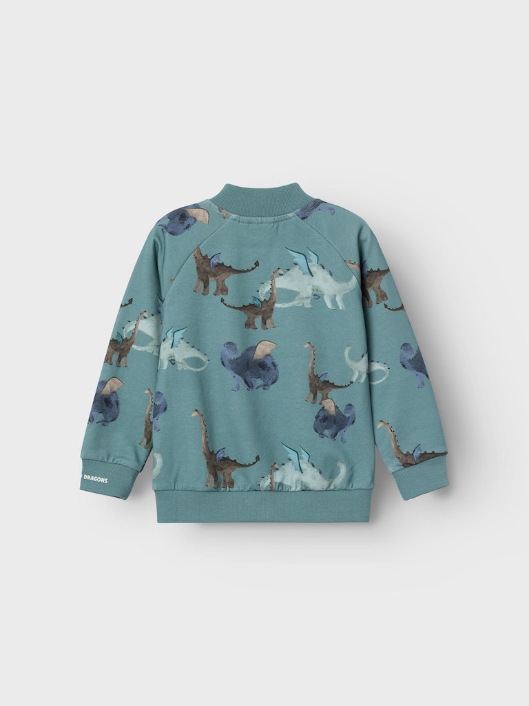 Name It Cardigan LS Sweat Dragon Mineral Blue - Billede 2