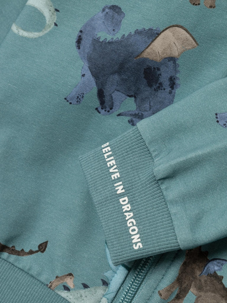 Name It Cardigan LS Sweat Dragon Mineral Blue - Billede 3