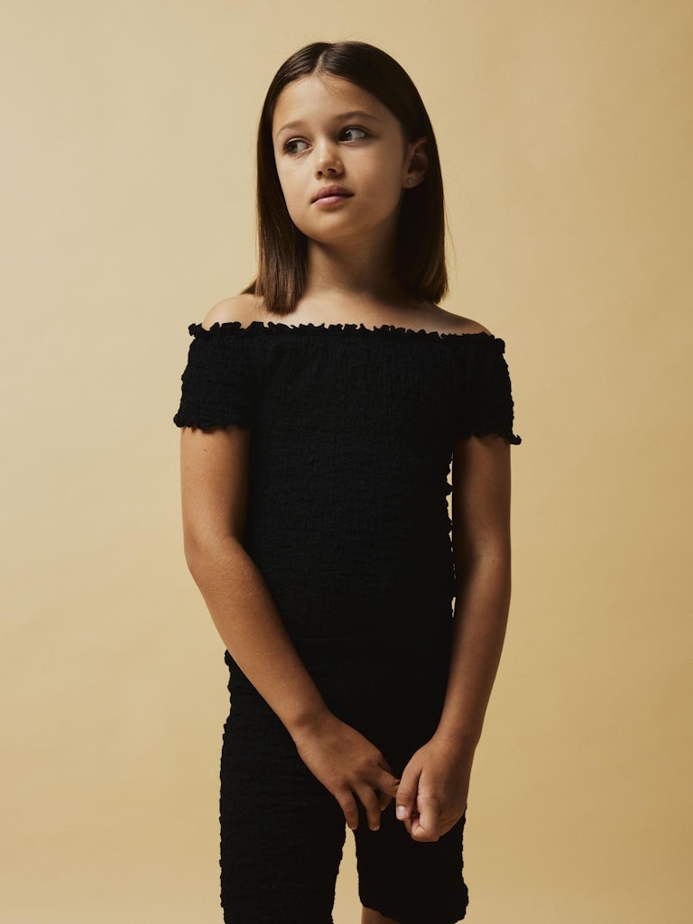 Name It Bluse SS Halisse Short Top Black - Billede 4