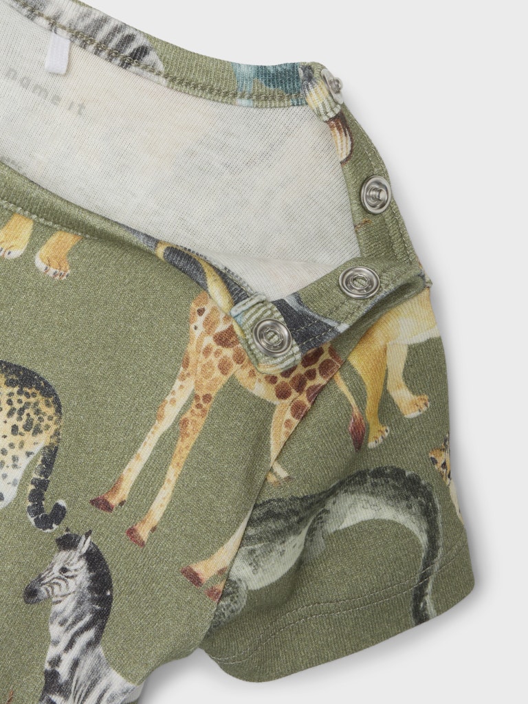 Name It Sommerdragt SS Jasen Sunsuit Oil Green - Billede 4