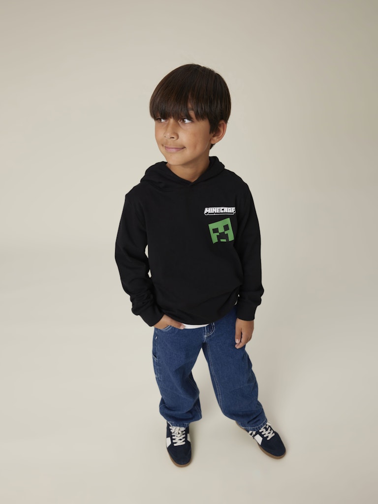 Name It Hættetrøje Hoodie Kids LS Jacot Minecraft Black - Billede 4