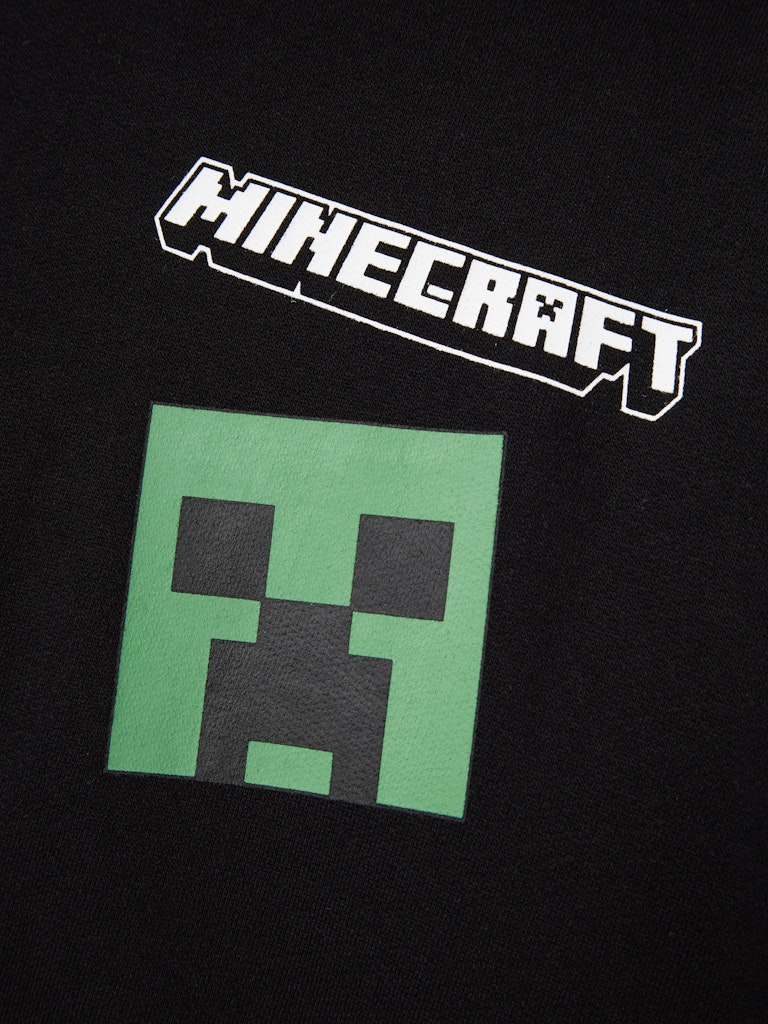 Name It Hættetrøje Hoodie Kids LS Jacot Minecraft Black - Billede 3