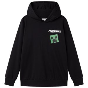 Name It Hættetrøje Hoodie Kids LS Jacot Minecraft Black