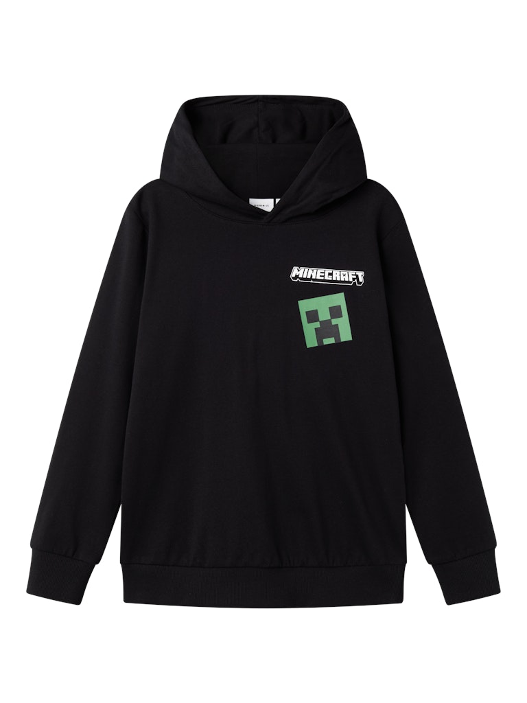 Name It Hættetrøje Hoodie Kids LS Jacot Minecraft Black