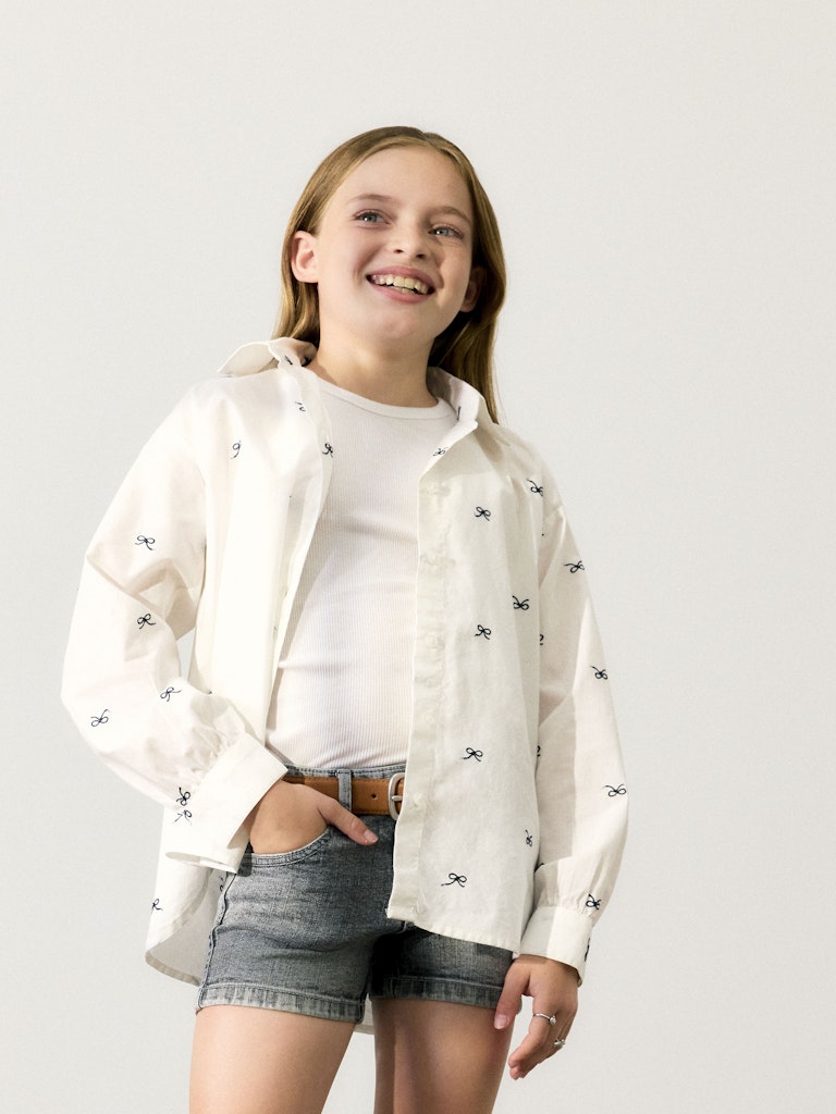 Name It Skjorte Kids LS Filippas Long Bright White - Billede 4