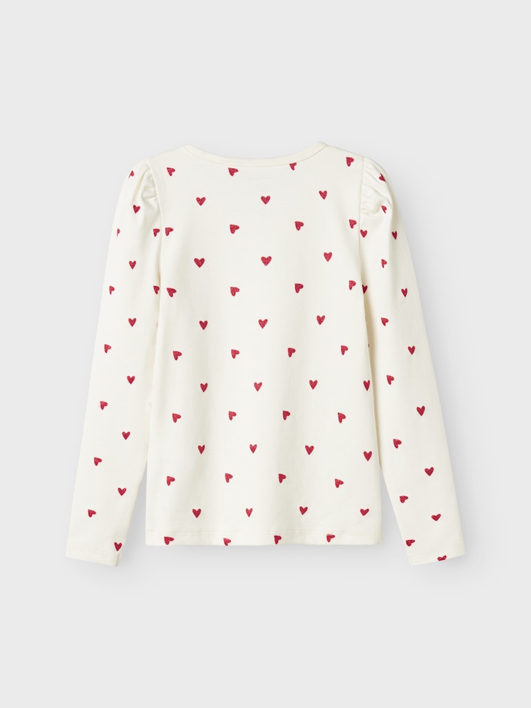 Name It T-shirt LS Mini Heart XSL Cloud Dancer - Billede 2
