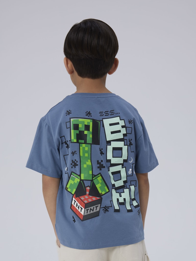 Name It T-shirt SS Mamun Minecraft Blue Mirage - Billede 4