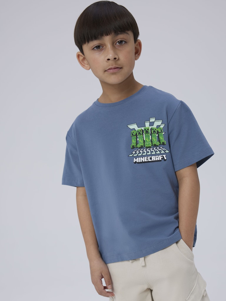 Name It T-shirt SS Mamun Minecraft Blue Mirage - Billede 5