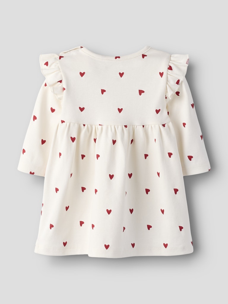 Name It Kjole Baby LS Heart Cloud Dancer - Billede 2
