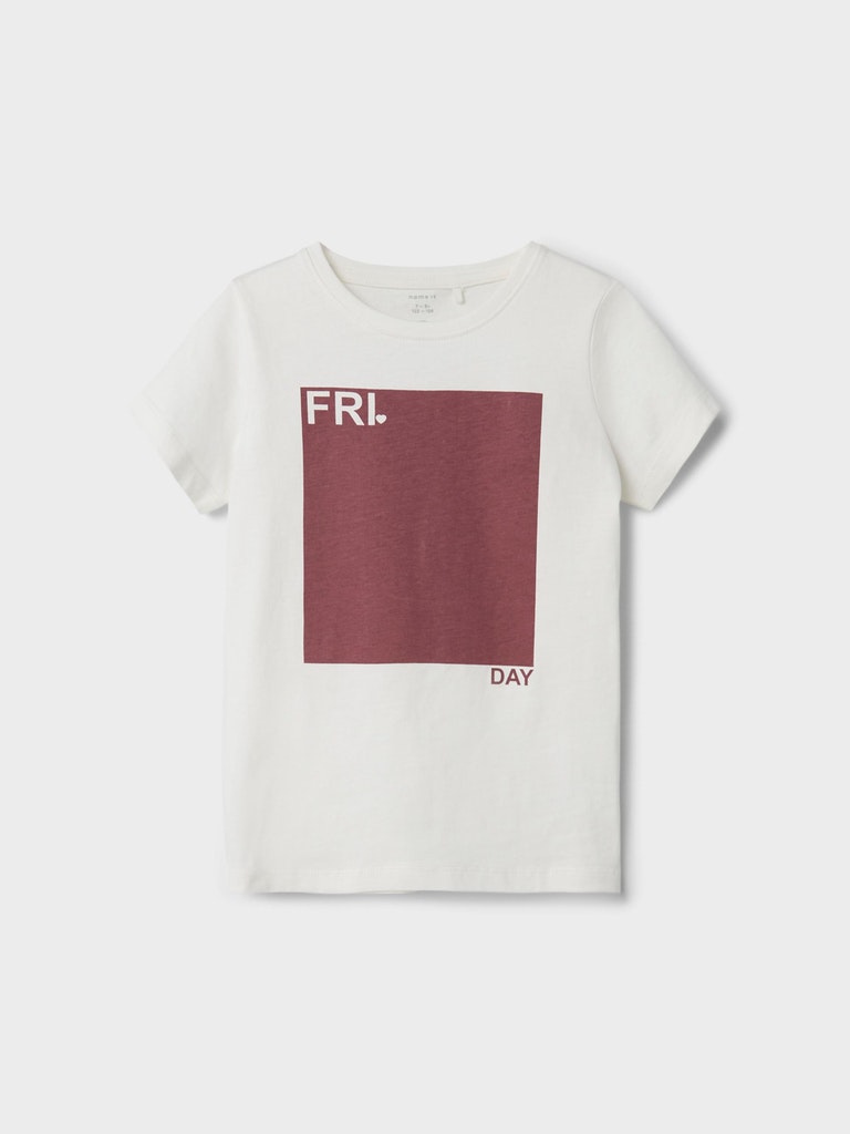 Name It T-shirt Tigne Friday White Alyssum - Billede 4