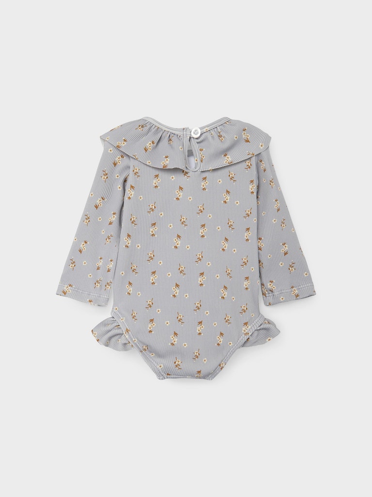 Lil' Atelier Badedragt Baby LS Fagma Swimsuit Harbor Mist - Billede 2