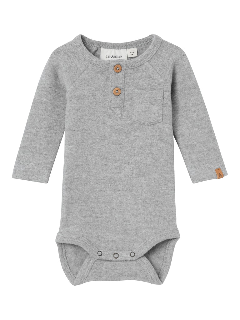 Lil' Atelier Body LS Thor Slim Grey Melange