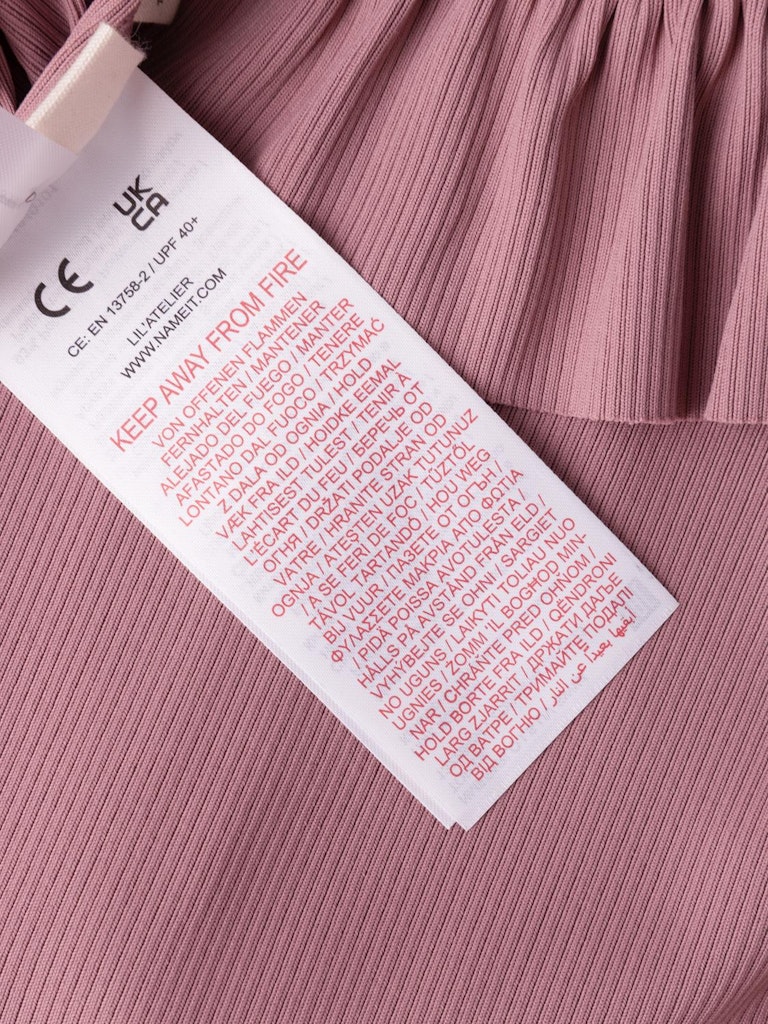 Lil' Atelier Svømmedragt LS Farlo UV Long Swimsuit Nostalgia Rose - Billede 2
