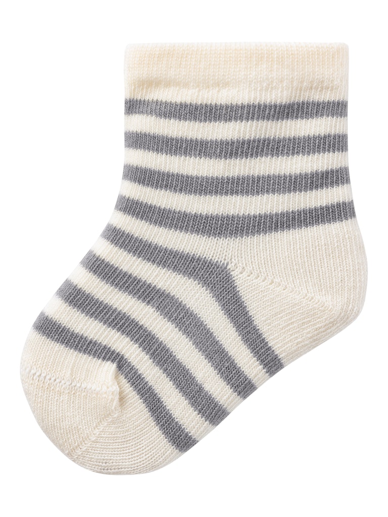 Lil' Atelier Strømper Baby Elove Stripe Silver Filigree