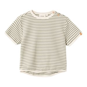 Lil' Atelier Bluse SS Geo Loose Moss Gray