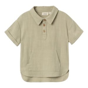 Lil' Atelier Bluse SS Dolie Loose Shirt Moss Gray