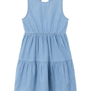 Name It Kjole SL Denim Signe Medium Blue Denim