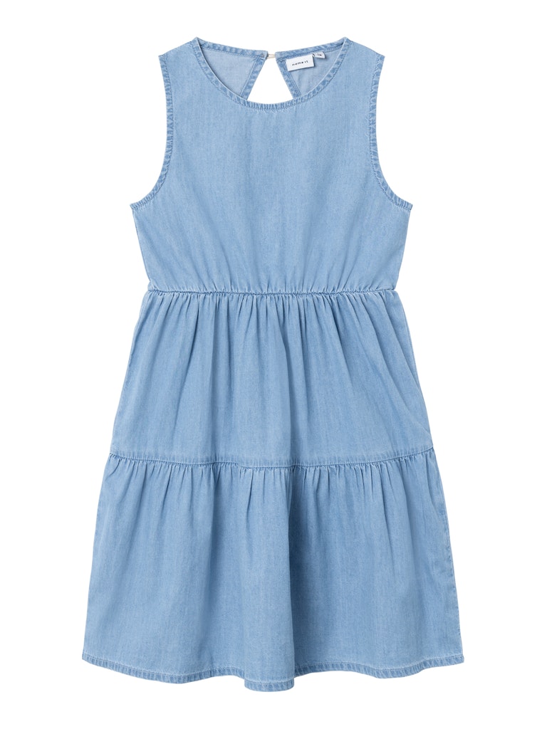Name It Kjole SL Denim Signe Medium Blue Denim