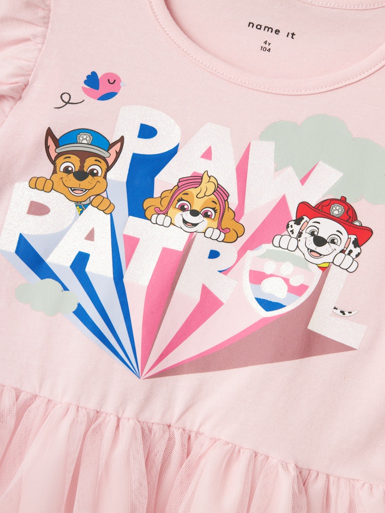 Name It Kjole SL Asdina Paw Patrol Tulle Parfait Pink - Billede 2