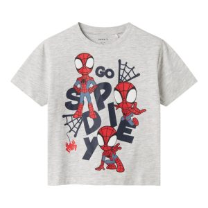 Name It T-shirt SS Main Spidey Light Grey Melange