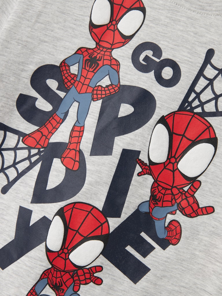 Name It T-shirt SS Main Spidey Light Grey Melange - Billede 3