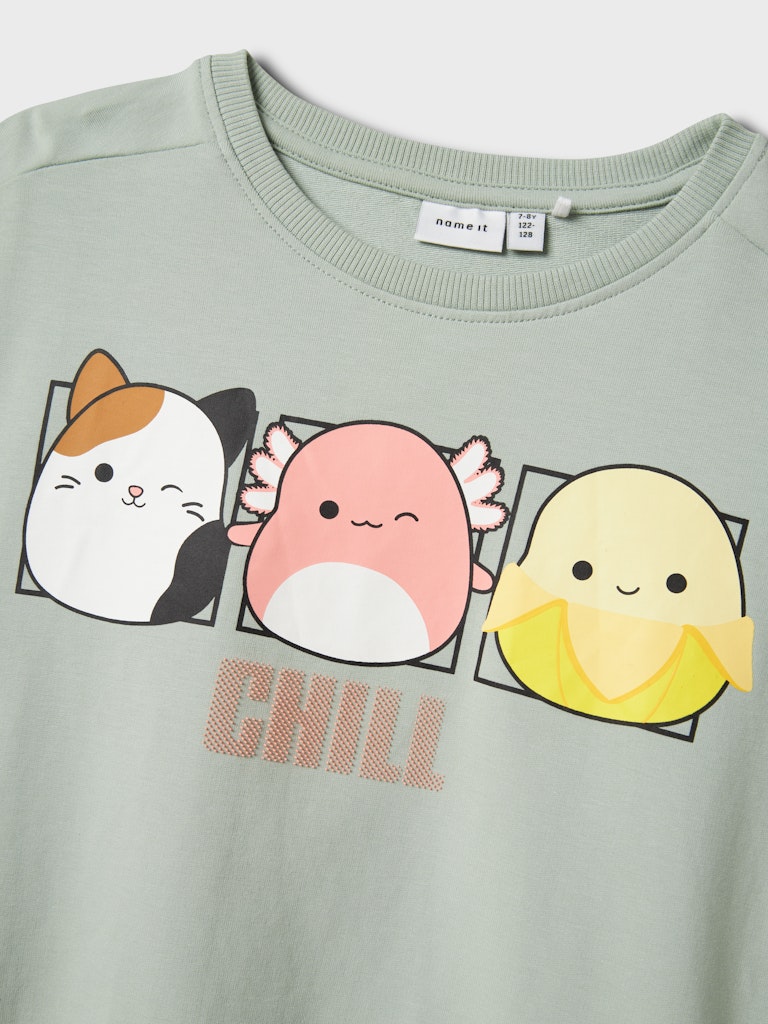 Name It Sweatshirt LS Momira Squishmallows Aqua Gray - Billede 3